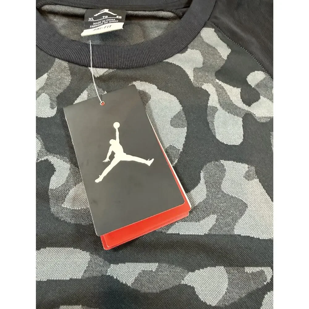 Jordan Dri-FIT Shirt Men’s XL Black Gray Camo Long Sleeve Jumpman 706721-010 NWT